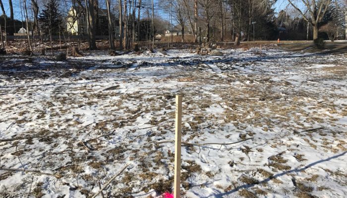 Building Custom in Home North Andover: Staking the Lot.